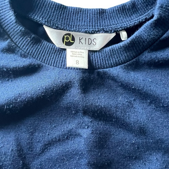 PL Kids Blue Ribbed Crew Neck Long Sleeve Pullover Sweater Girl’s Size 8 - Picture 2 of 4